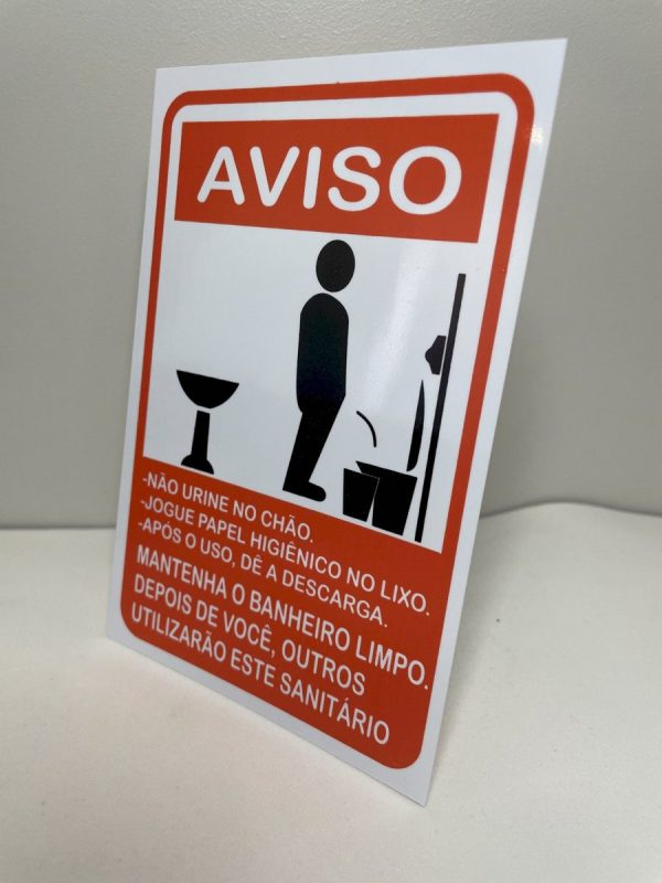 Placa AVISO BANHEIRO /MASCULINO Ref.: 125