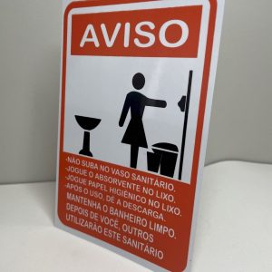 Placa AVISO BANHEIRO/ FEMININO Ref.: 126