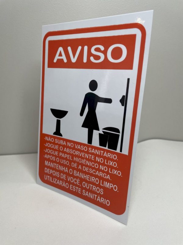 Placa AVISO BANHEIRO/ FEMININO Ref.: 126