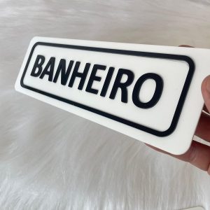 Placa Banheiro Slim - Preto Ref.: 272