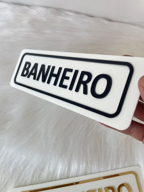 Placa Banheiro Slim - Preto Ref.: 272