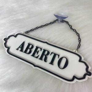 Placa Aberto e Fechado Preto - Future Ref.: 250