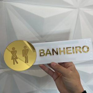 Placa de Banheiro UNIXSEX/DOURADO Ref.: 218