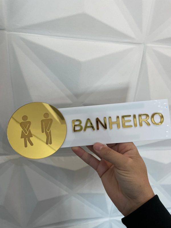 Placa de Banheiro UNIXSEX/DOURADO Ref.: 218