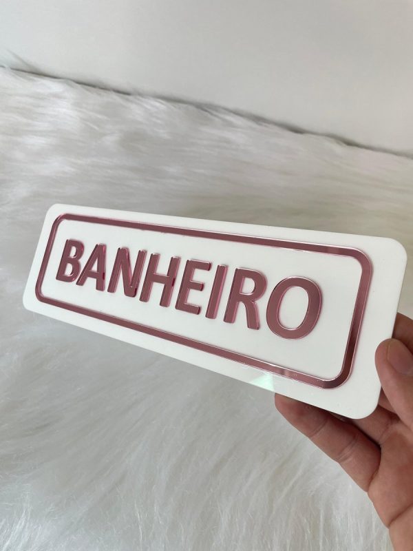 Placa Banheiro Slim Rose Ref.: 271