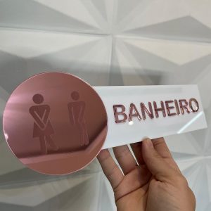 Placa de Banheiro UNISEX/ROSE Ref.: 219