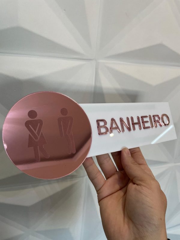 Placa de Banheiro UNISEX/ROSE Ref.: 219
